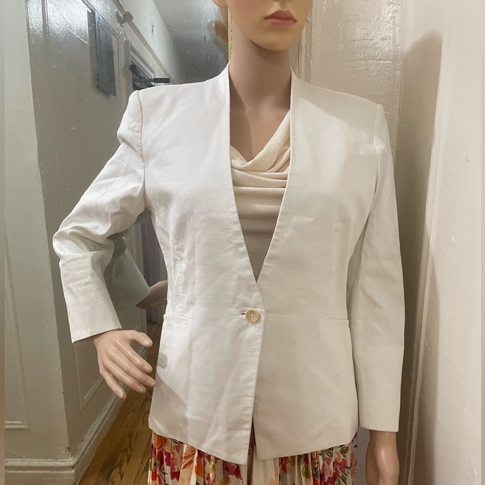 Helmut Women's Cream Single-Button Blazer Jacket